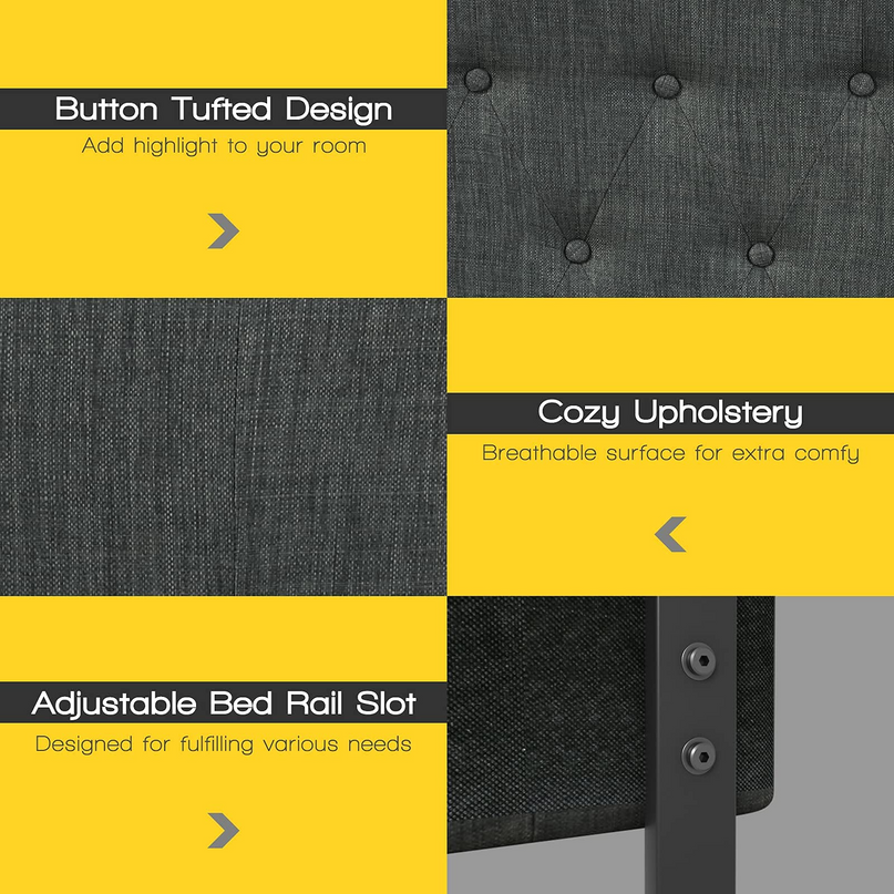 Giantex Upholstered Headboard, Button Tufted Headboard, Queen Size