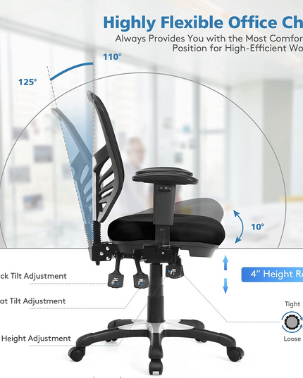 Giantex Seat Tilt Adjustment Office Chair for Working Studying Gaming