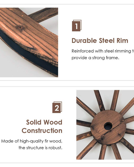 Giantex 30-Inch Set of Two Decorative Wooden Wheel