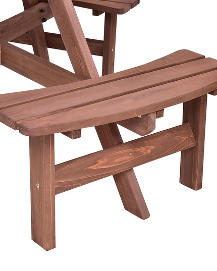 Giantex 6 Person Wooden Picnic Table Set with Wood Bench, Dark Brown