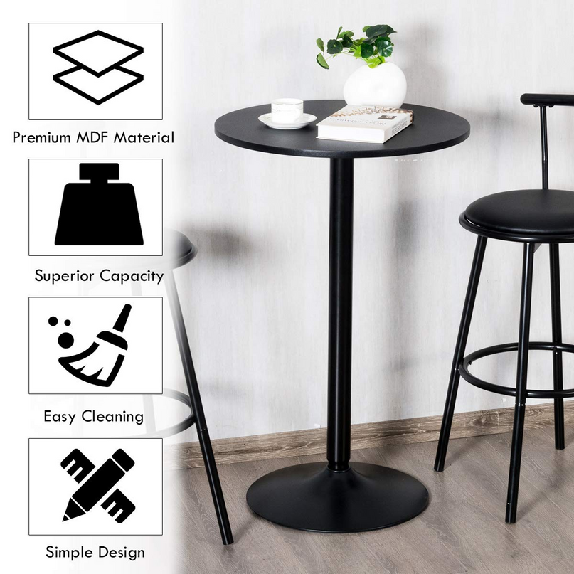 Giantex Pub Bar Table 24-Inch Round Top 40-Inch Height Modern Style