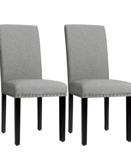 Giantex Upholstered Dining Chairs Set of 2 or 4, Fabric Side Chairs w/Wood Legs - Giantexus