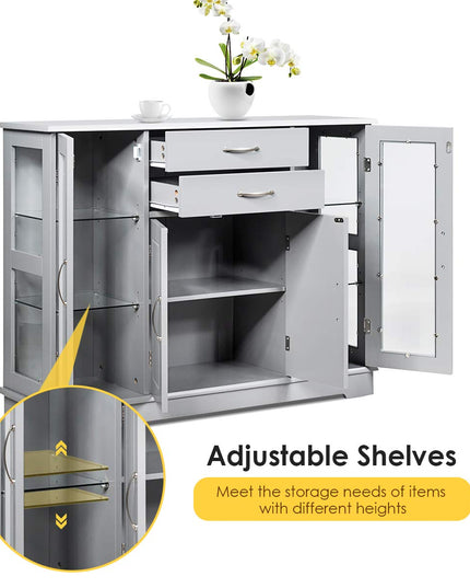 Giantex Sideboard Buffet Server Storage Cabinet W/ 2 Drawers