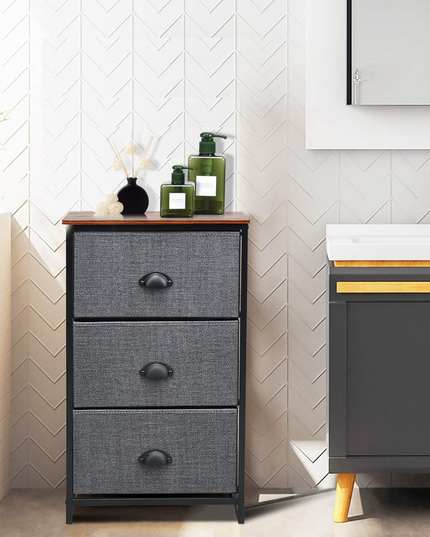 Giantex Dresser Storage Tower Nightstand W/Fabric Drawers