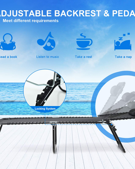 Giantex Outdoor Chaise Lounge Adjustable Sunbathing Seat