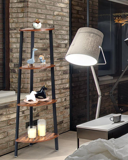 4-Tier Corner Shelf Industrial Multipurpose Bookcase - Giantexus