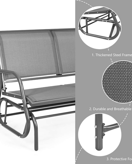 Giantex Swing Glider Chair 48 Inch with Spacious Space