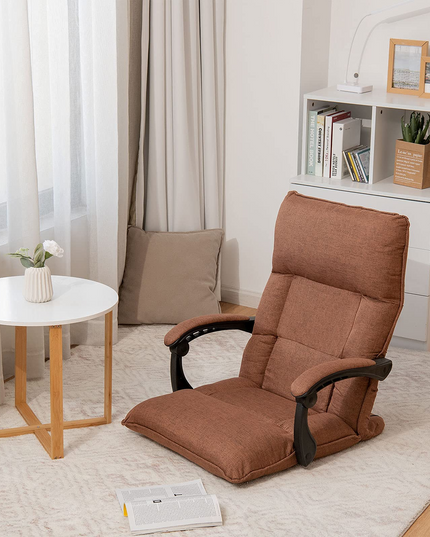 Giantex Adjustable Floor Chair Lazy Sofa Chair 14-Position Adjusting Backrest Headrest Waist Pillow