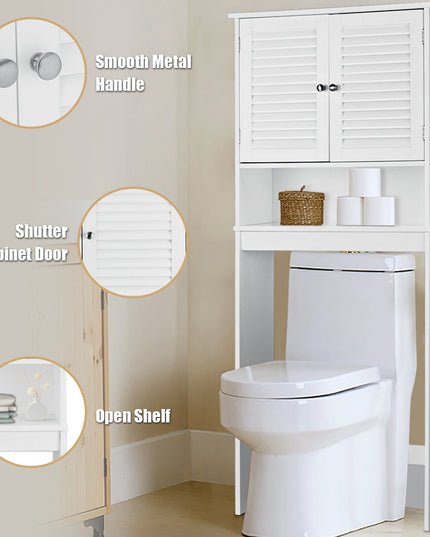Bathroom Over-The-Toilet Space Saver Storage with Adjustable Shelf