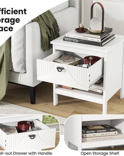 Giantex Modern Nightstand with Drawer with Storage for Bedroom Small Place