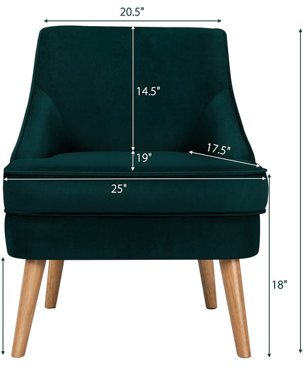 Giantex Mid Century Single Sofa Chair w/Rubber Wood Legs