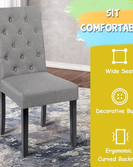 Upholstered Accent Dining Chairs Set of 2 - Giantexus