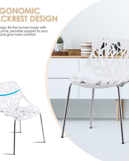 Giantex Set of 6 Modern Dining Chairs w/Plastic Feet Pads