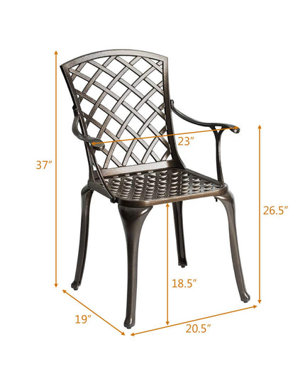 Giantex Aluminum Arm Dining Chairs Set of 2