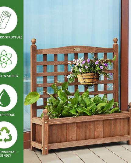 Wood Free Standing Plant Raised Bed