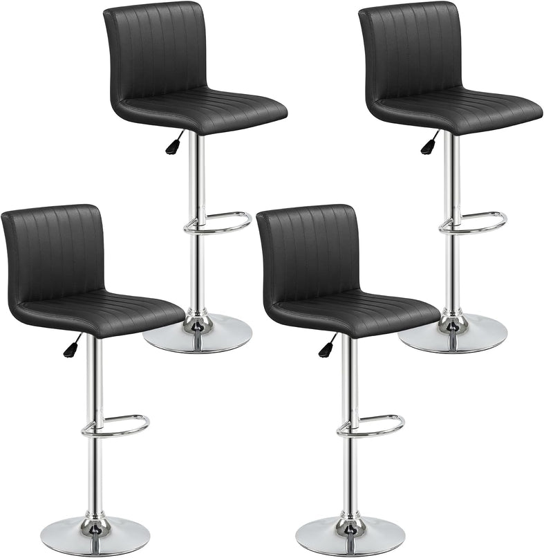 Giantex Tabourets de Bar Modernes | Chaises de Bar Pivotantes Réglables avec Dossier et Repose-Pieds (2/4)