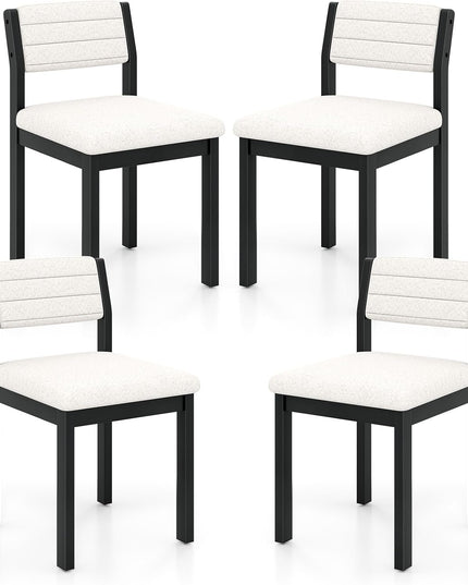 Giantex Sherpa Kitchen Chairs with Wood Frame & Padded Seat