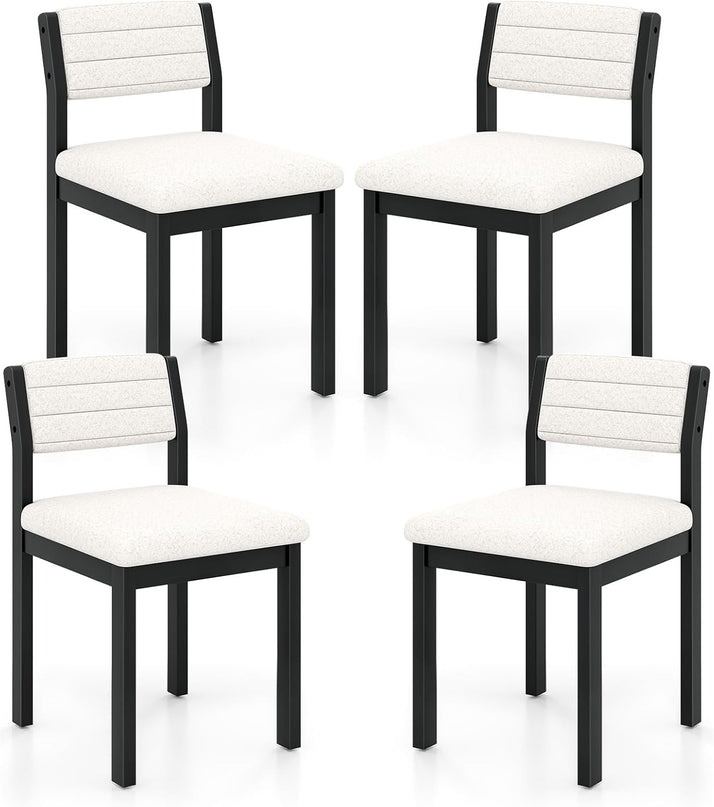 Giantex Sherpa Kitchen Chairs with Wood Frame & Padded Seat