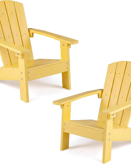 Chaise Adirondack pour enfants Giantex en PEHD – Chaise de jardin toutes saisons pour tout-petits au design ergonomique