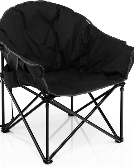 Giantex Portable Camping Chair, Lawn Chair, Outdoor Folding Chair with Cup Holder, Soft Seat