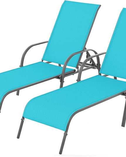 Giantex Adjustable Patio Chaise Lounge, Outdoor Folding Lounge Recliner Chairs