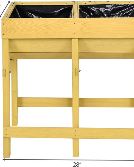 Raised Wooden Flower Planter (28" X 18" X 28.5")