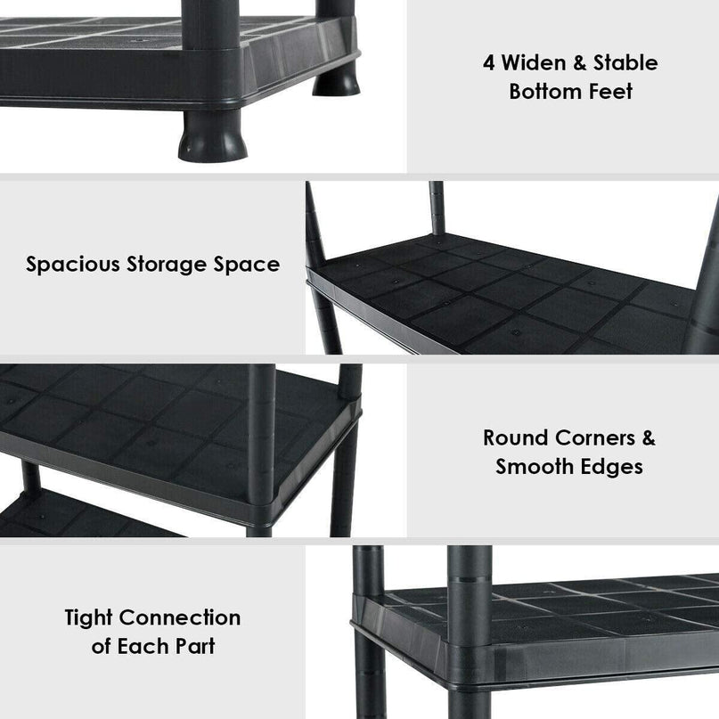 2 Pieces 5-Tier Ventilated Shelving Storage Rack - Giantexus