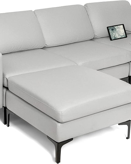 Giantex 94.5" L Convertible Sofa Couch, 3 Seat Sectional Sleeper with USB Ports & Socket