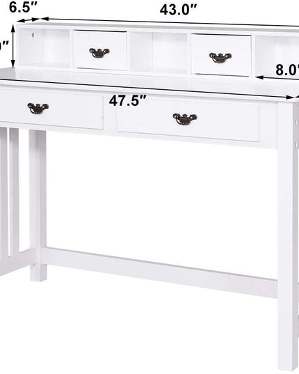 Writing Desk with 4 Drawer Computer Study Table