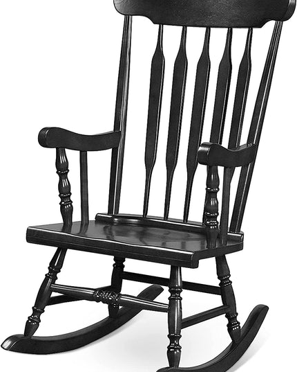 Giantex Outdoor Wood Rocking Chair - Set of 2 Patio Rocking Chair with Solid Frame