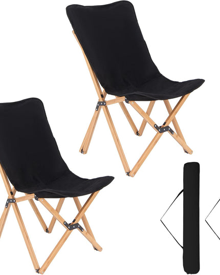 Giantex Camping Chairs 2 Pack, Folding Beach Chairs for 330lbs, Outdoor Butterfly Chair