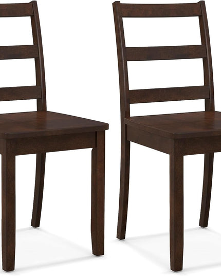 Wood Dining Chairs, Brown- Giantex
