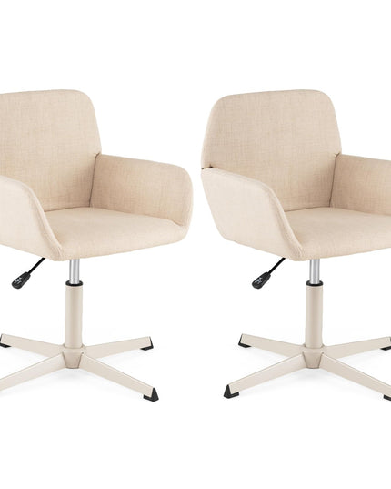 GIANTEX Vanity Chair with Back | 360° Swivel Armchair w/Adjustable Height (1/2)