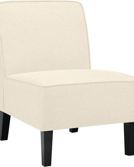 Giantex Upholstered Accent Chair Set of 2, Fabric Single Sofa Armless Accent Chair, Beige
