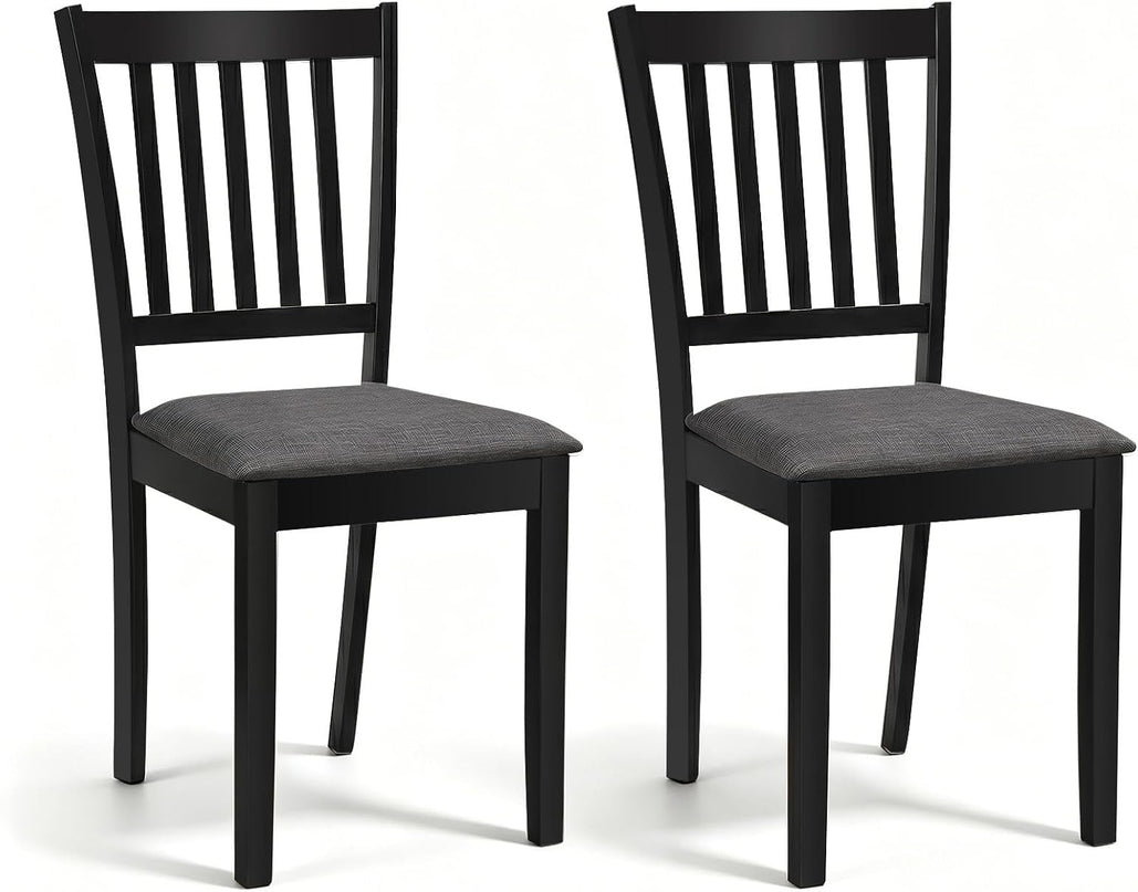 Giantex Wood Slat-Back Design Kitchen Chairs (2/4)