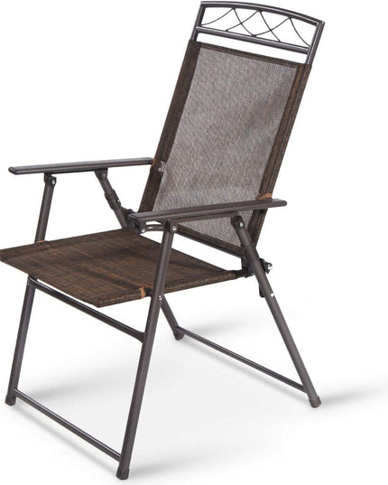 Giantex Set of 4 Patio Folding Sling Chairs Steel Camping Deck Garden Pool Backyard Chairs