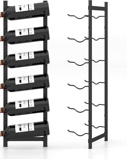 Giantex Wall Mounted Wine Rack for 9-Bottles, Metal Wall Wine Racks Organizer