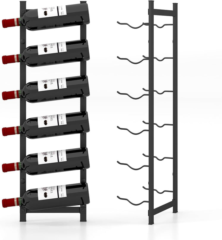 Giantex Wall Mounted Wine Rack for 9-Bottles, Metal Wall Wine Racks Organizer