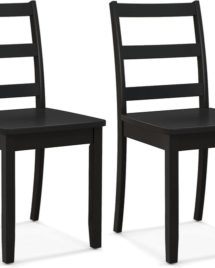 Wood Dining Chairs, Black- Giantex
