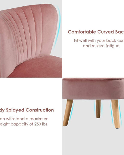 Velvet Accent Chair, Upholstered Modern Sofa Chair - Giantexus