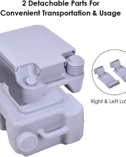 Giantex Portable Toilet 5 Gallon with Waste Tank, Built-in Rotating Spout