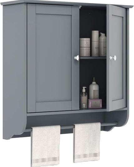 Bathroom Cabinet Wall Mounted - Over The Toilet Medicine Cabinet with Double Doors - Giantex