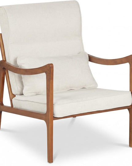 Giantex Mid-Century Faux Leather Upholstered Armchair with Lumbar Pillow (1/2)