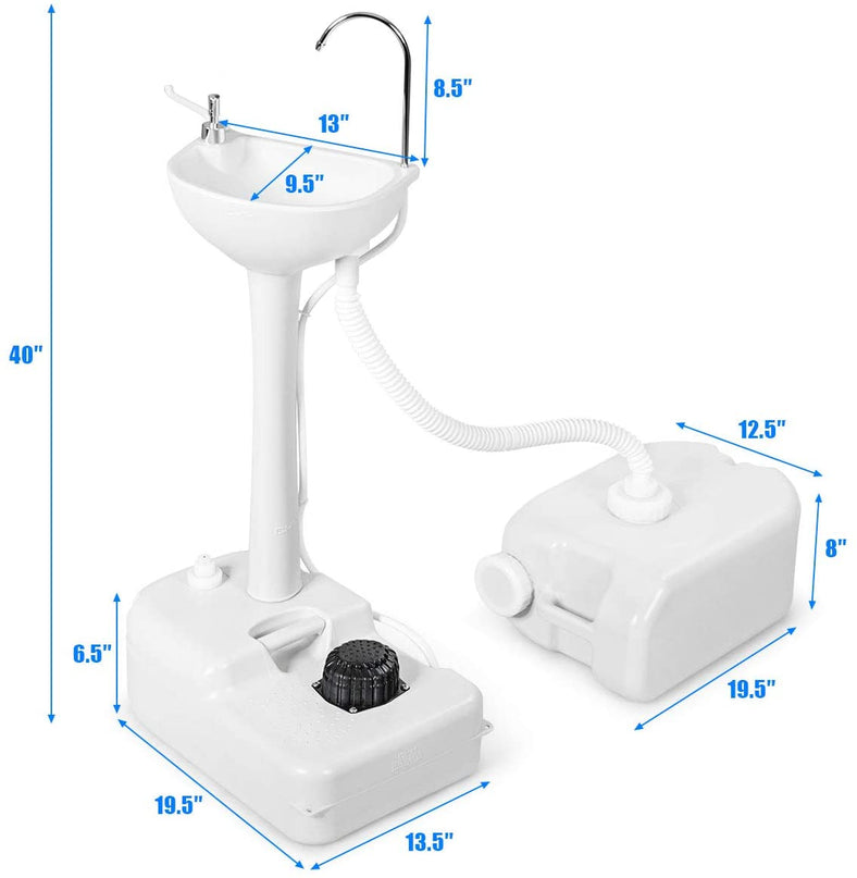 Hand Washing Station Portable Hand Sink W/Wheels
