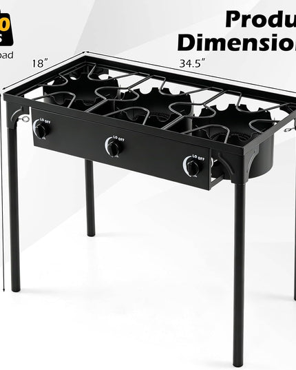 Giantex 3 Burner Propane Burner, 240,000 BTU High Pressure Gas Stove