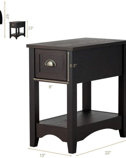 Chair Side End Table with Drawer - Giantexus