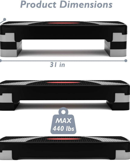 31" Aerobic Step Platform, Non-Slip Surface - Giantexus