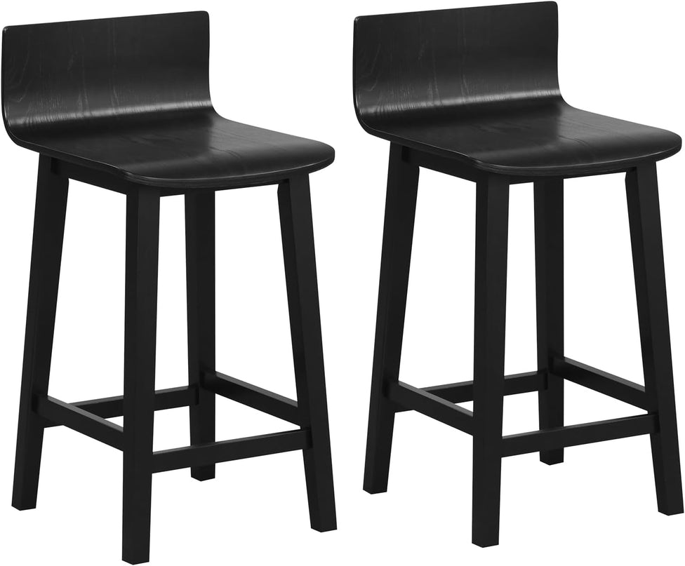 Giantex 2 or 4 Bar Stools Set with Low Back & Footrest