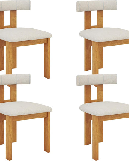 Giantex Modern Upholstered Accent Side Chairs with Curved Backrest