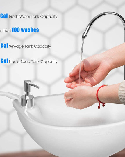 Hand Washing Station Portable Hand Sink W/Wheels